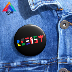 Resist Pin Button, Support Ukraine Palestine Panama Greenland Mexico Canada, Gift for Activist