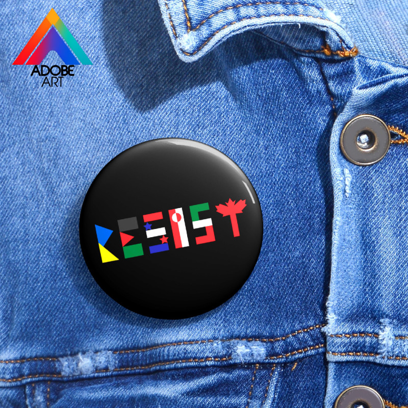 Resist Pin Button, Support Ukraine Palestine Panama Greenland Mexico Canada, Gift for Activist Resist Pin Button, Support Ukraine Palestine Panama Greenland Mexico Canada, Gift for Activist