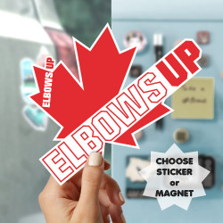 Canada Elbows Up Sticker or Magnet Maple Leaf Gift Idea Support Canada Activist