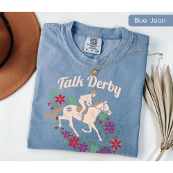 Talk Derby to Me Shirt Kentucky Derby T-Shirt Flowers and Horses Lover Gift Kentucky Derby Tee Horse Racing Shirt