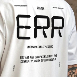 Error Incompatibility Graphic Tee Short Sleeve T-Shirt, Casual Street Tech Wear