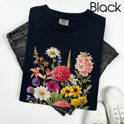 Vintage Boho Wildflowers Cottagecore T-Shirt, Shirt Gift For Women, Floral TShirt