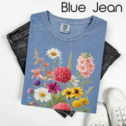 Vintage Boho Wildflowers Cottagecore T-Shirt, Shirt Gift For Women, Floral TShirt