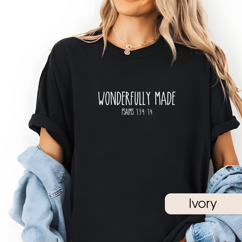Bible Verse Shirt Wonderfully Made Bible Quote Christian TShirt