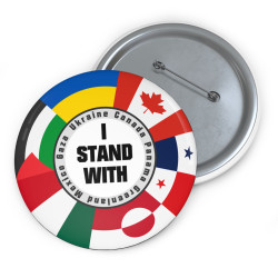 I Stand With Button Pin Support Ukraine Canada Panama Greenland Mexico Gaza Palestine Gift for Activists