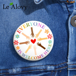 Idaho Teacher Everyone Is Welcome Here Button Pin Gift for Teachers, Classroom