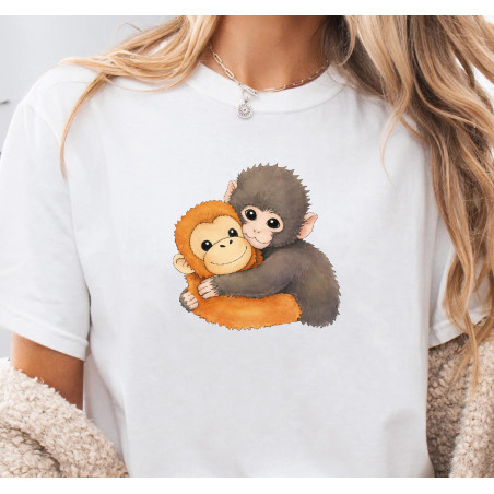 Punch kun monkey Cute Baby Monkey Named Punch Plush Hugging Emotional Support T-Shirt