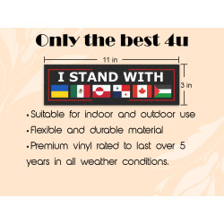 Magnet Sticker I Stand With Ukraine Palestine Panama Greenland Mexico Canada Car Bumper Sticker or Magnet